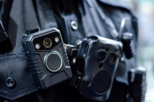 Nahaufnahme einer Polizei-Körperkamera aka Body cam